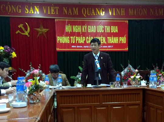 Khối thi đua phòng Tư pháp các huyện, thành phố tỉnh Ninh Bình tổ chức Hội nghị phát động phong trào thi đua và Ký giao ước thi đua năm 2017